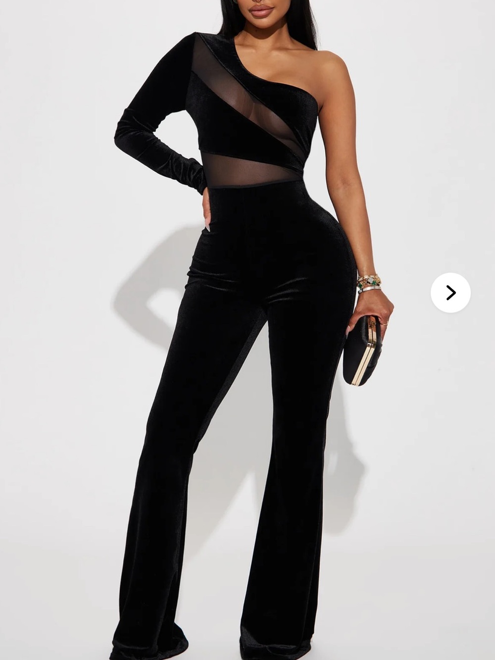 NWT fashion nova Darkest Secret Velvet Jumpsuit - Black